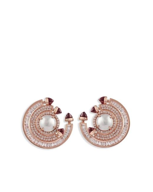 ANANYA Chakra ルビー&ダイヤモンド ピアス 18kローズゴールド Pink