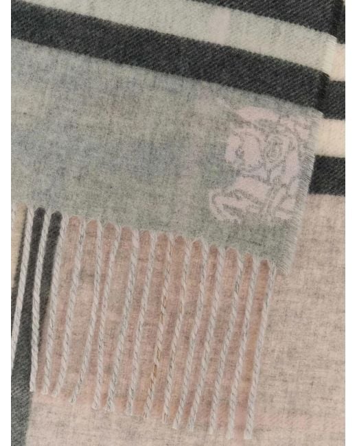 Burberry Pink Contrast Check Cashmere Scarf