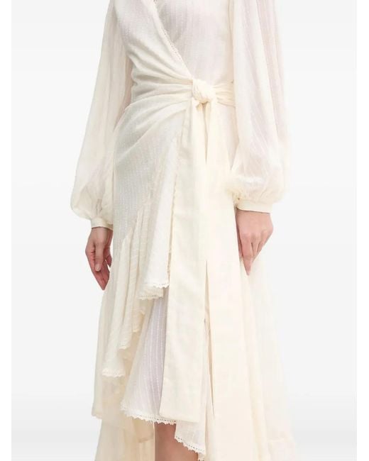 Marciano White Elsa Ruffled Maxi Dress