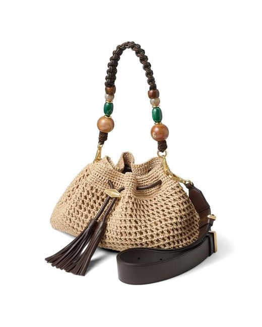 Jimmy Choo Natural Medium Cinch Tote Bag