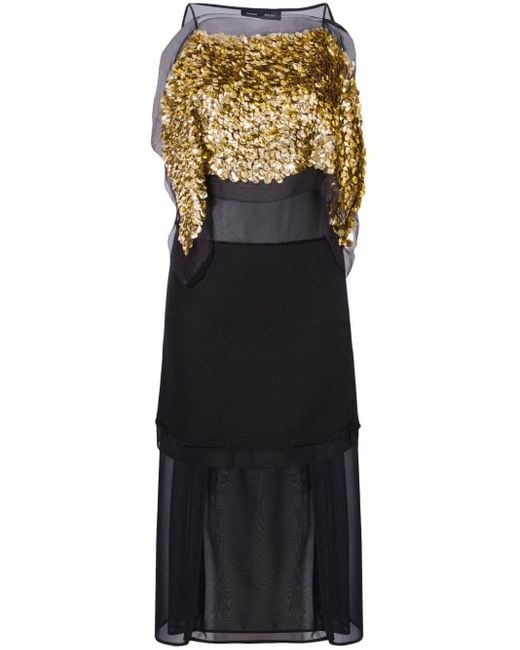 Proenza Schouler Midi-jurk Verfraaid Met Pailletten in het Black