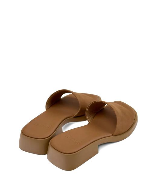 Camper Brown Dana Nubuck Sandals