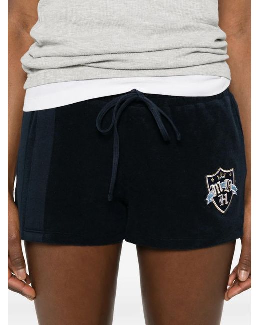 M I S B H V Black Stripes Crest Shorts