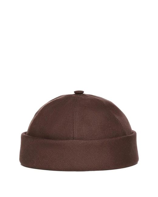 Loro Piana Brown Sasha Panelled Adjustable-Strap Beanie for men