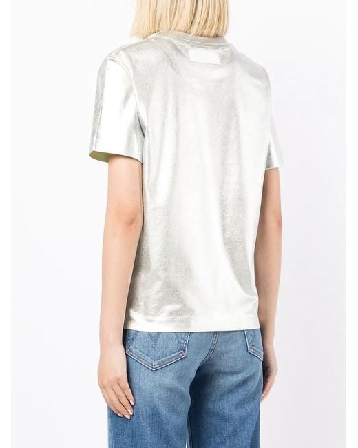 Stella McCartney White 2001 Logo Metallic T-Shirt