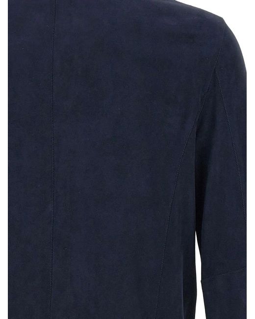 CONCEPT LEATHER Blue Siena Nappa-Leather Jacket for men