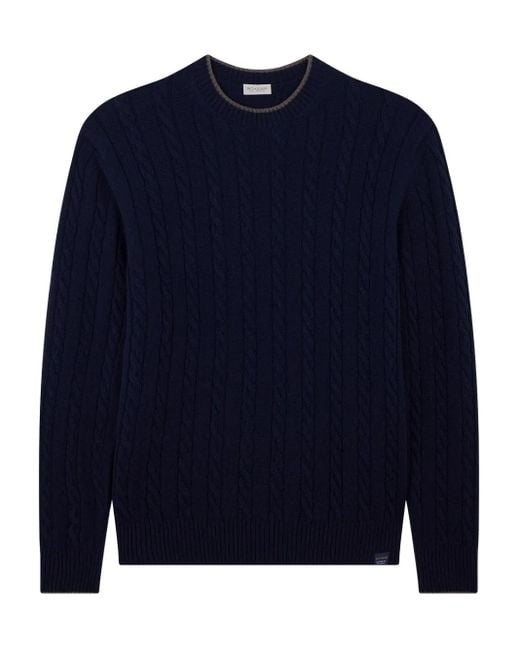 Paul & Shark Blue Cable-Knit Turtleneck Sweater for men