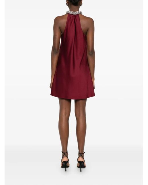 Jonathan Simkhai Red Hadleigh Embellished-Detail Mini Dress