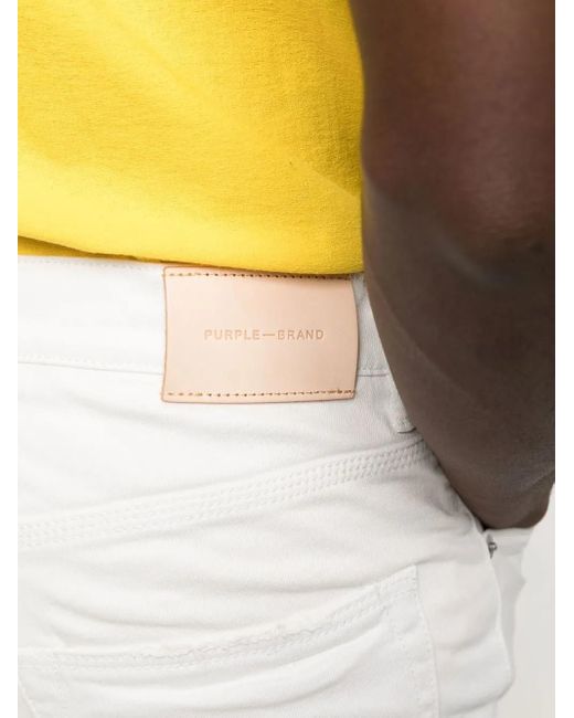 Purple Brand White Logo-Patch Skinny-Cut Jeans for men