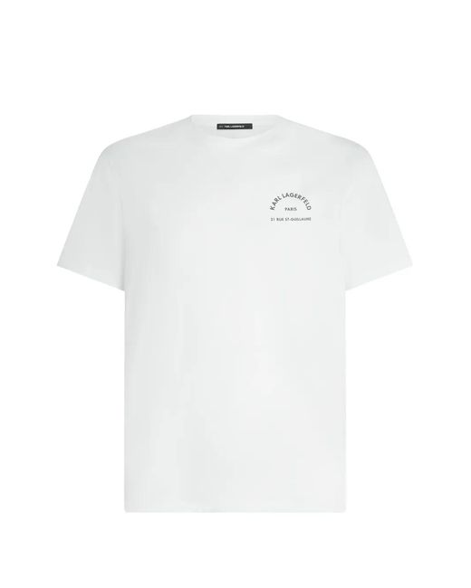 Karl Lagerfeld White Rue St-Guillaume Crew-Neck T-Shirt for men