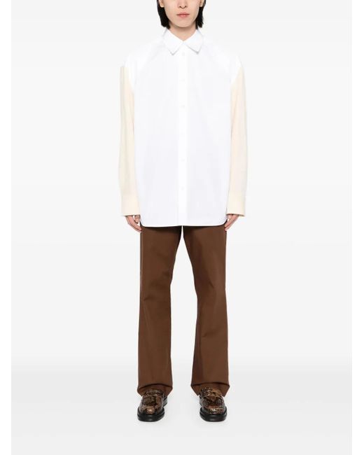Jil Sander White Velvet Patchwork Skirt for men