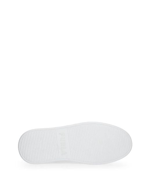 Furla White Lace-Up Sneakers With Cushioned Sole
