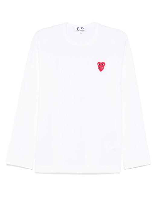 COMME DES GARÇONS PLAY White Heart-Patch T-Shirt
