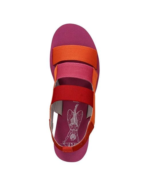 Fly London Red Multi-Strap Platform Sandals