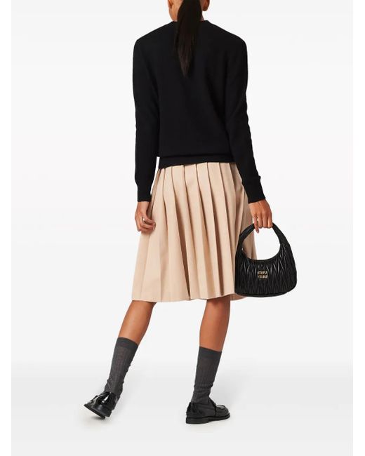 Miu Miu Black Cashmere Logo Sweater