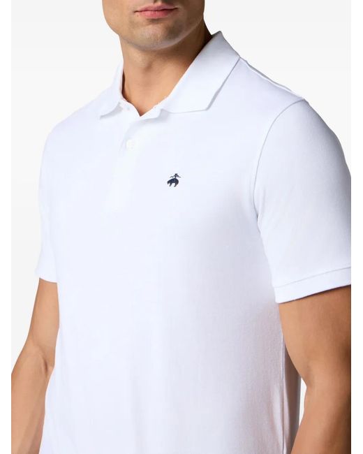 Brooks Brothers White Logo-Embroidered Polo Shirt for men