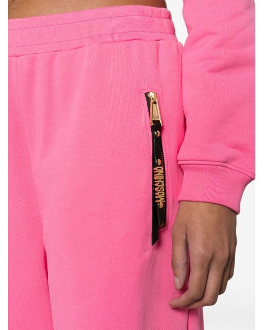 Moschino Pink Logo-lettering Jersey Track Pants