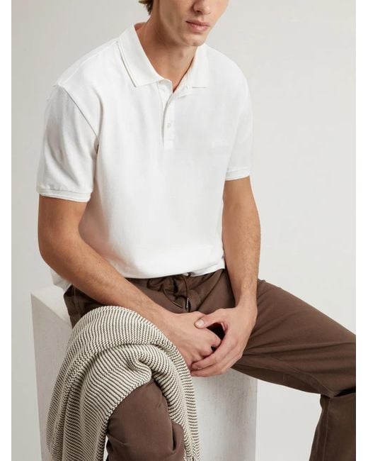 Woolrich White Mackinack Short-Sleeves Polo Shirt for men