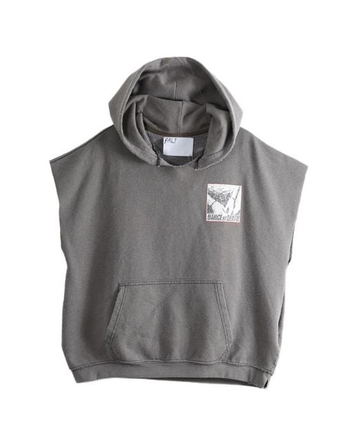 PALY Gray Hoodie Dr. Imprimé À Effet Usé