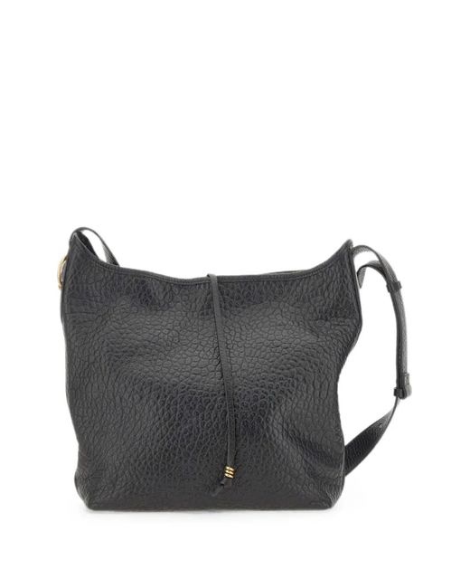 Gianni Chiarini Gray Carla Grained Leather Shoulder Bag