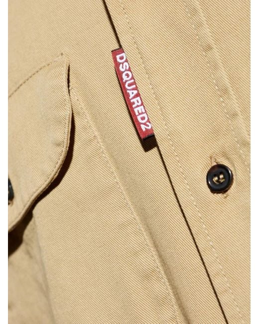 DSquared² Natural Double-Pockets Landscape Shirt Jacket for men