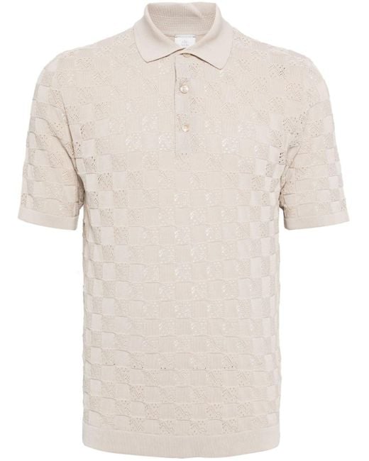 Eleventy White 3d Knitted Cotton Polo Shirt for men