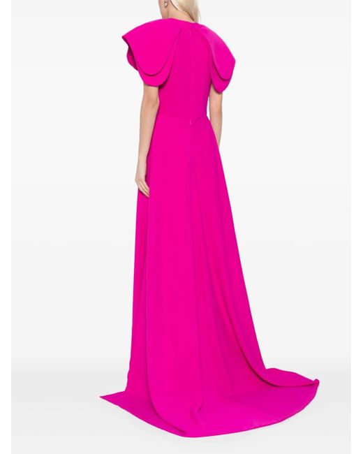 Saiid Kobeisy Pink Crepe Jumpsuit With Back Overskirt