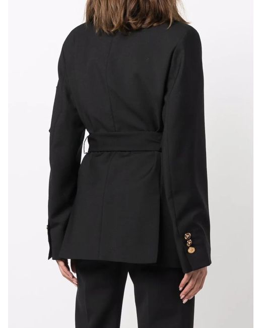 Chaqueta Con Cinturón Versace de color Black