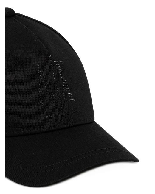 ARMANI EXCHANGE Black Logo-Detail Baseball Cap