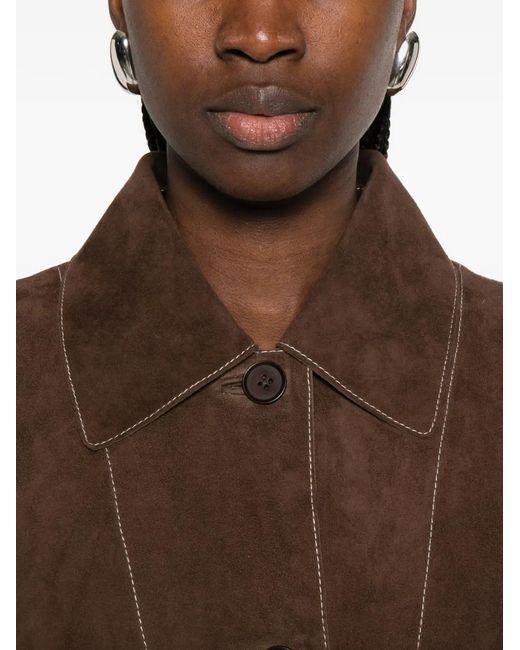 P.A.R.O.S.H. Brown P. A.R. O.S. H. "Minuetto" Suede Jacket