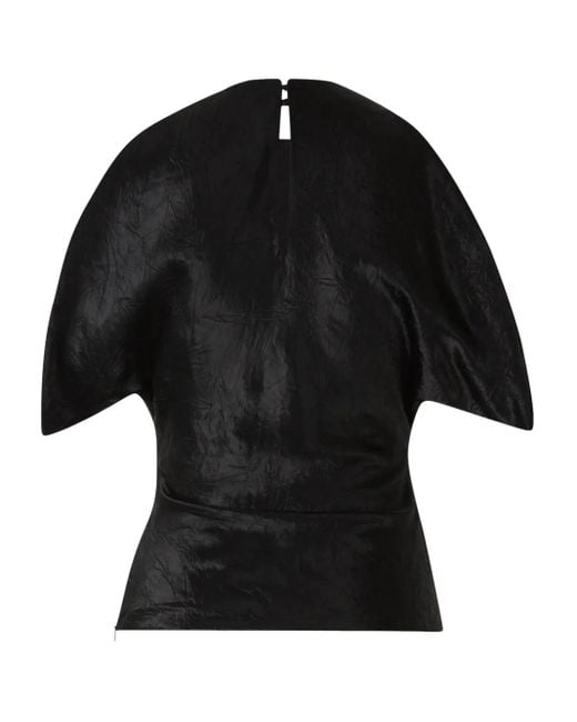 Alexander McQueen Black Draped Armhole Top