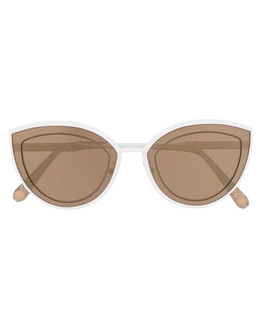 Philipp Plein White Statement Cat-Eye Sunglasses