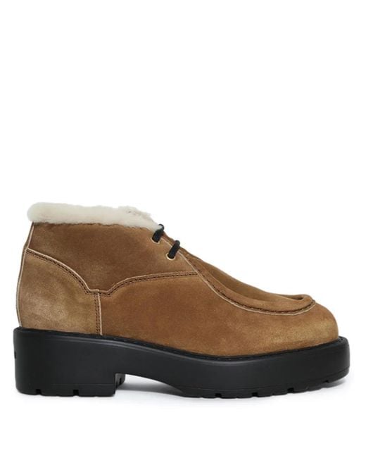 Miu Miu Brown Schnürstiefel Aus Wildleder