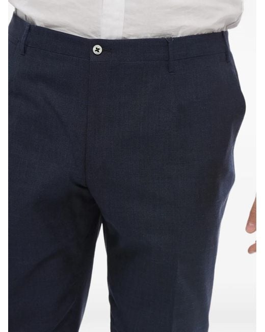 Corneliani Blue Unlined Belt-Loop Trousers for men