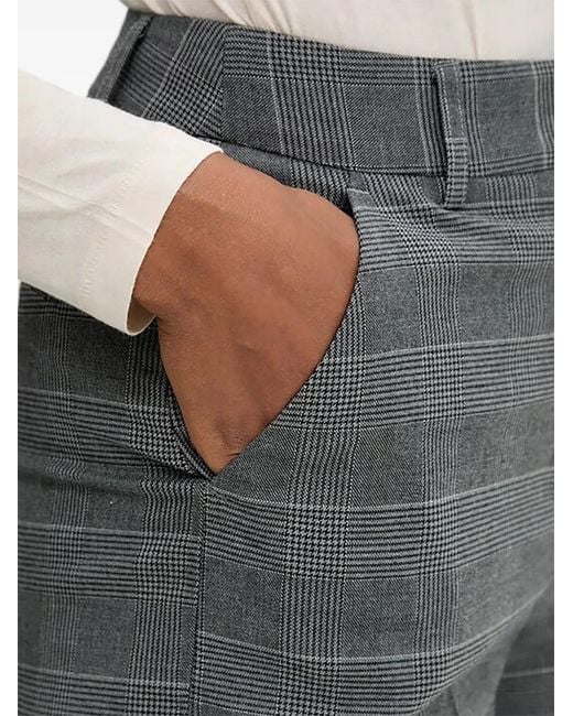 Benetton Gray Patterned High-Waisted Trousers