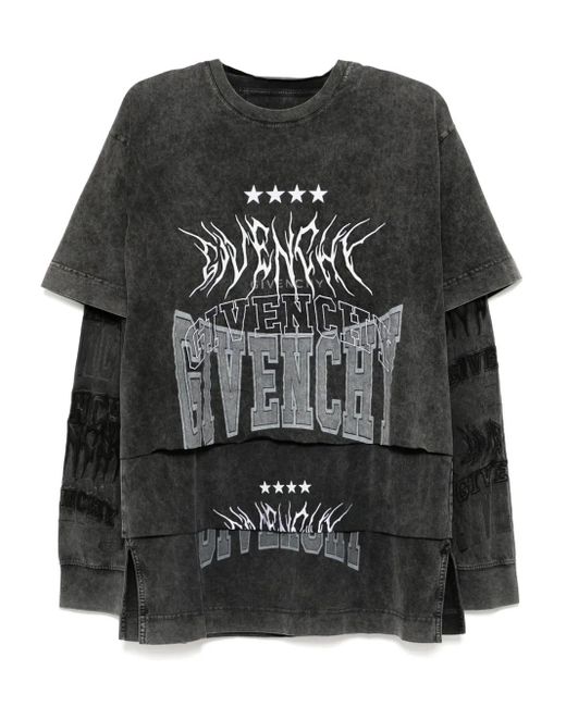 Givenchy Layered-Sleeve T-Shirt in Black for Men | Lyst