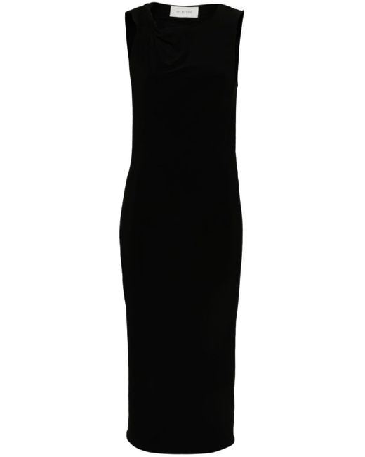 Robe mi-longue à encolure asymétrique Sportmax en coloris Black