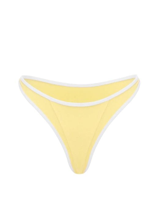 FAE SWIM Yellow Hailey Piped Bikini Bottoms