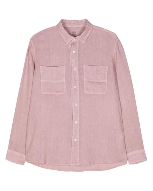 Altea Pink Linen Chambray Shirt for men