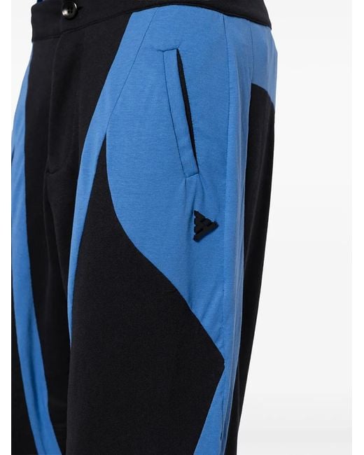 Amir Slama Blue Panelled Straight-Leg Trousers for men