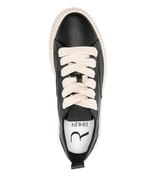 Rhun Black Platform Leather Sneakers for men