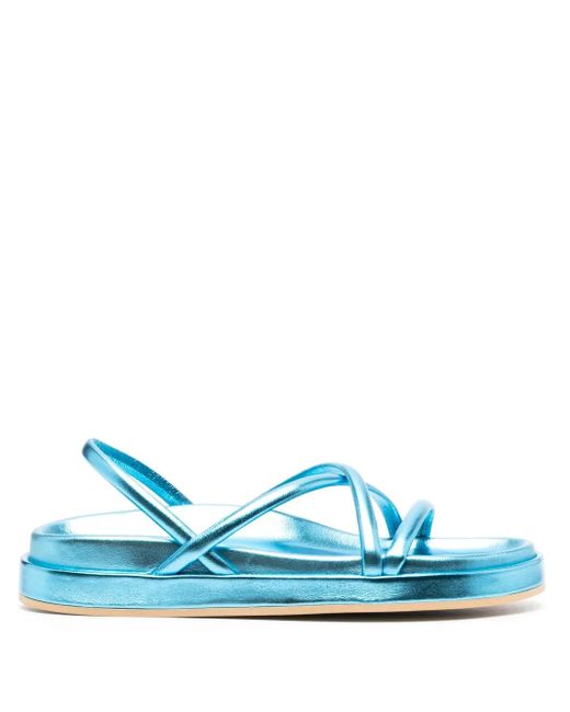 P.A.R.O.S.H. Blue Sandalen Mit Metallic-Finish