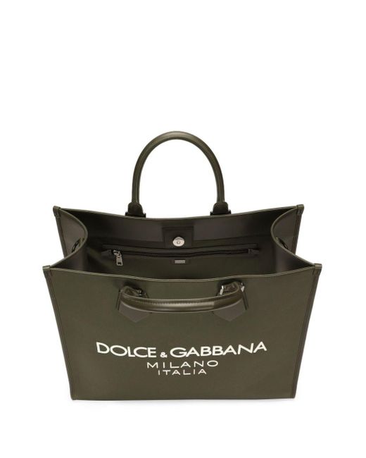 Dolce & Gabbana Black Large Logo-print Tote Bag for men