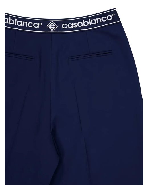 Casablanca Blue Logo Tailored Trousers