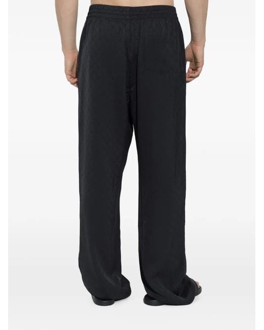 Casablanca Black Monogram-Pattern Track Pants for men