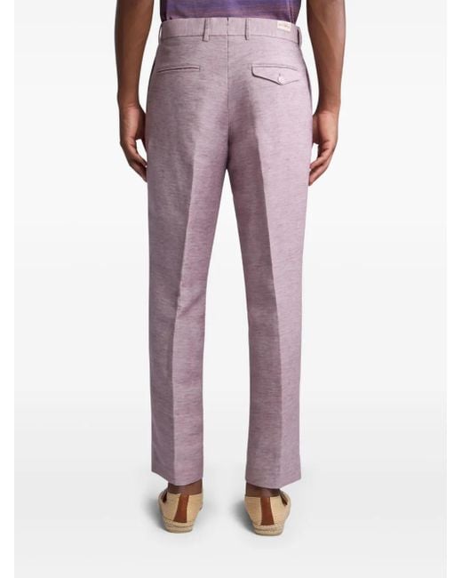 Etro Purple Straight-Leg Trousers for men