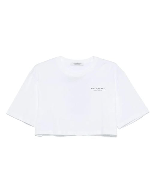 Philosophy Di Lorenzo Serafini White Recycled Organic Jersey T-Shirt Clothing