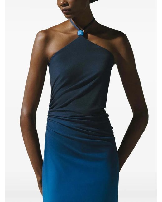 Baobab Blue Blake Resin-Embellished Ruched Maxi Dress