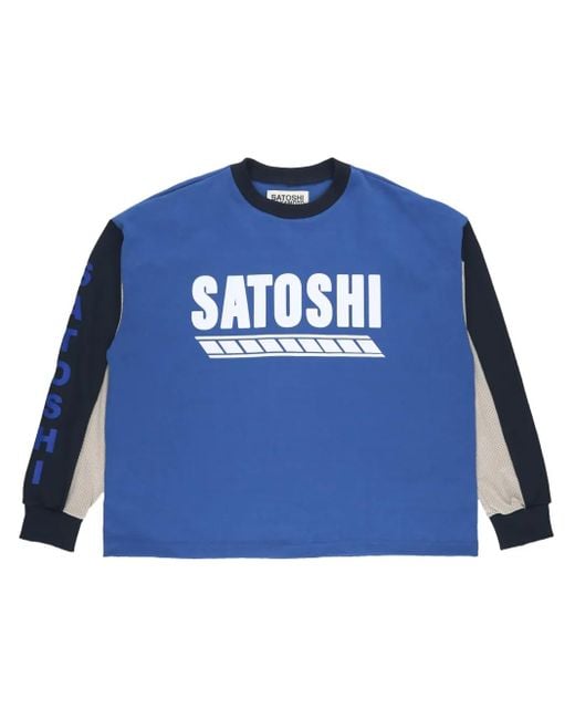 Satoshi Nakamoto Blue Logo-Print Sweatshirt for men