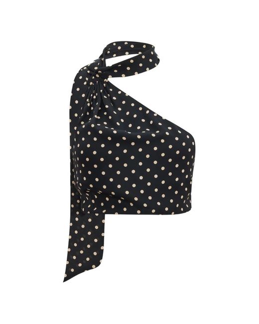 Occleus Black Polka Halter-Neck Top